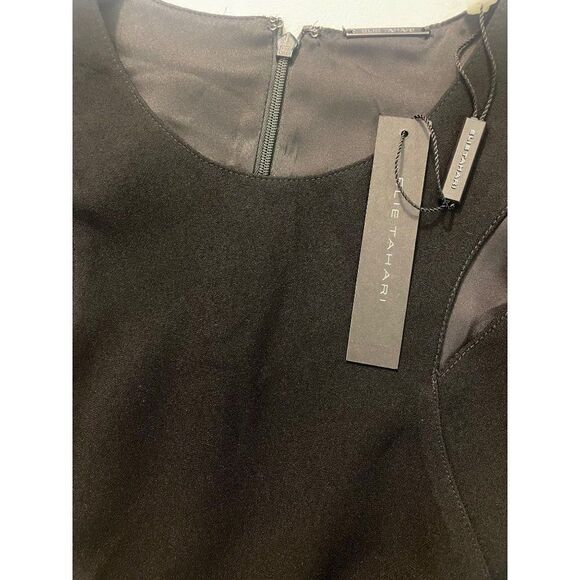 NWT Elie Tahari Black Sleeveless Cut Out Stretch Crepe Dress Size 8 $328 - Picture 6 of 7